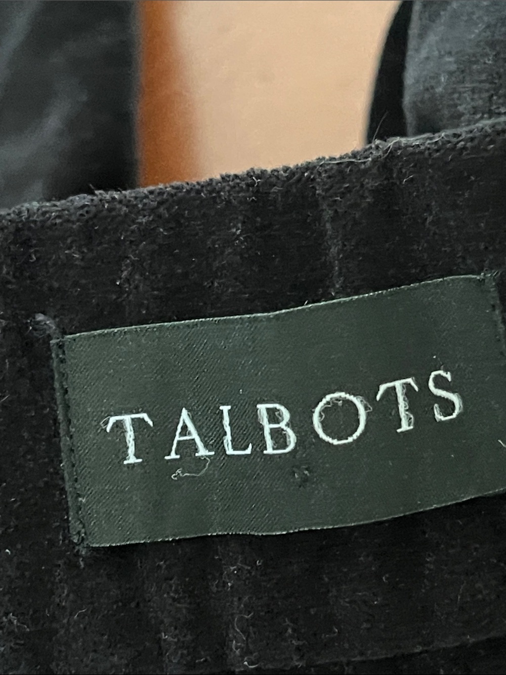 Talbots Black Velvet Slim Ankle Pants 14P Cotton - Picture 3 of 7